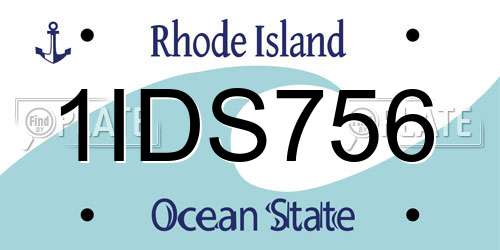 1IDS756 Rhode Island License Plate