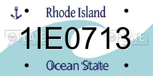 1IE0713 Rhode Island License Plate