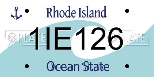 1IE126 Rhode Island License Plate