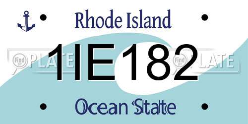 1IE182 Rhode Island License Plate