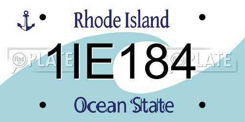 1IE184 Rhode Island License Plate