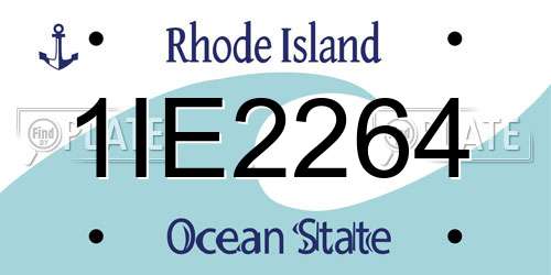1IE2264 Rhode Island License Plate