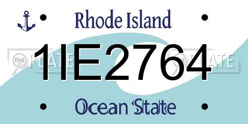 1IE2764 Rhode Island License Plate