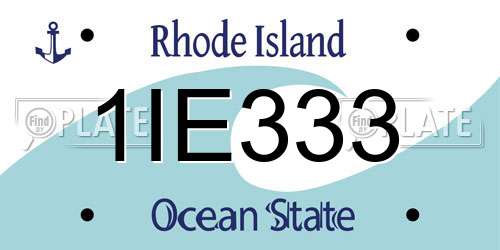 1IE333 Rhode Island License Plate