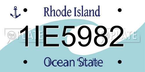 1IE5982 Rhode Island License Plate