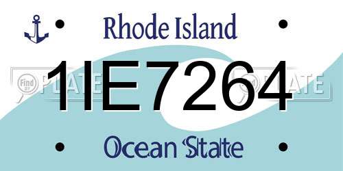 1IE7264 Rhode Island License Plate