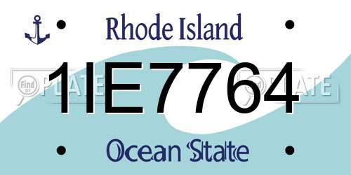 1IE7764 Rhode Island License Plate