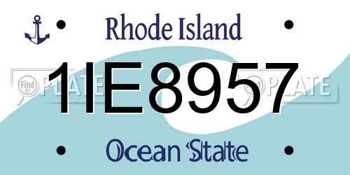 1IE8957 Rhode Island License Plate