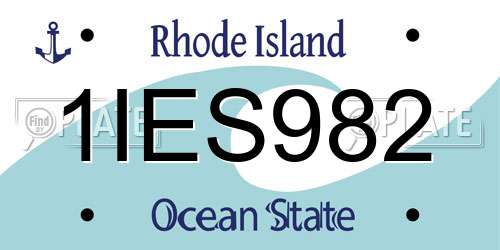 1IES982 Rhode Island License Plate