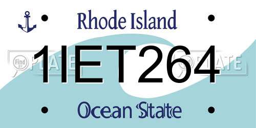 1IET264 Rhode Island License Plate
