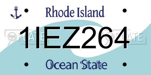 1IEZ264 Rhode Island License Plate
