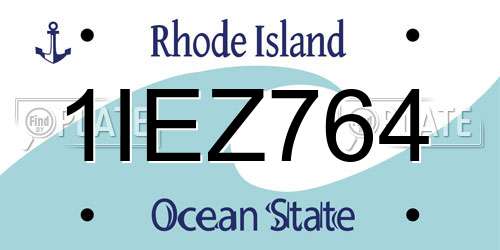 1IEZ764 Rhode Island License Plate