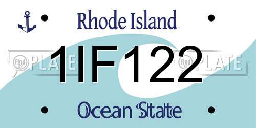 1IF122 Rhode Island License Plate