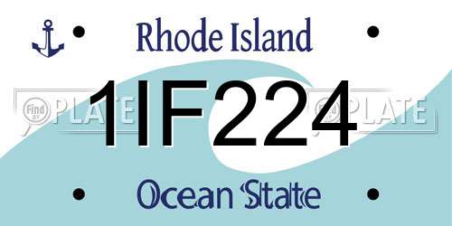 1IF224 Rhode Island License Plate