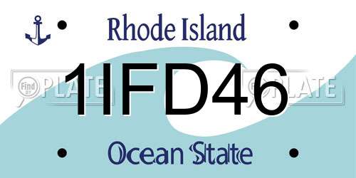 1IFD46 Rhode Island License Plate