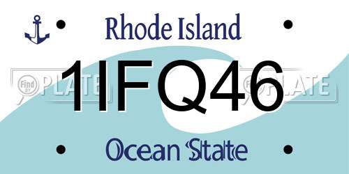 1IFQ46 Rhode Island License Plate