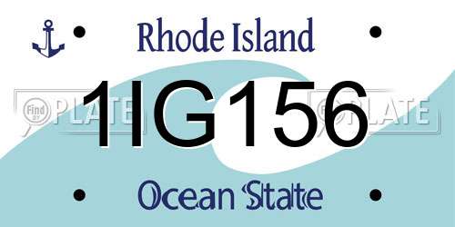 1IG156 Rhode Island License Plate