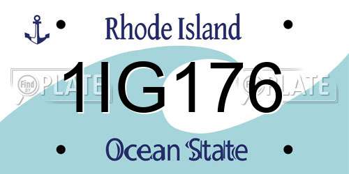 1IG176 Rhode Island License Plate