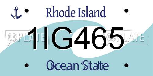 1IG465 Rhode Island License Plate