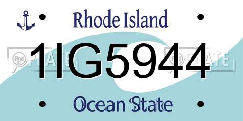 1IG5944 Rhode Island License Plate