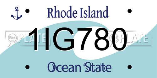 1IG780 Rhode Island License Plate