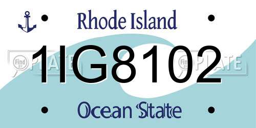 1IG8102 Rhode Island License Plate