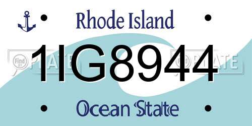 1IG8944 Rhode Island License Plate