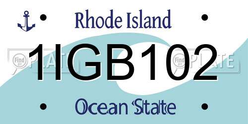 1IGB102 Rhode Island License Plate