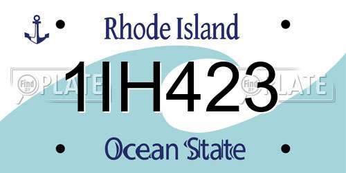 1IH423 Rhode Island License Plate