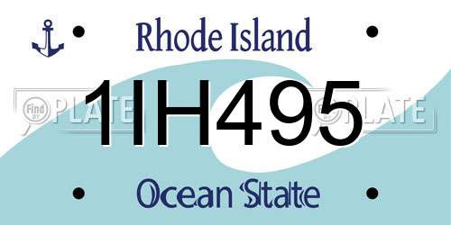 1IH495 Rhode Island License Plate
