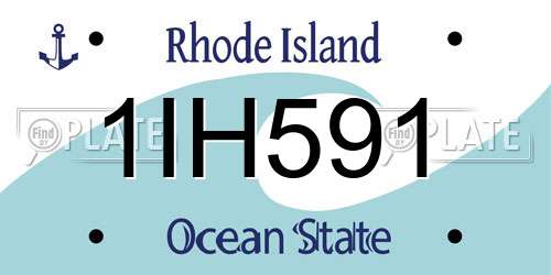 1IH591 Rhode Island License Plate