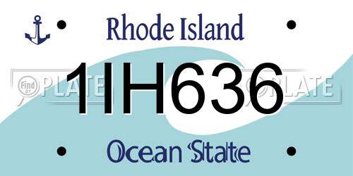 1IH636 Rhode Island License Plate