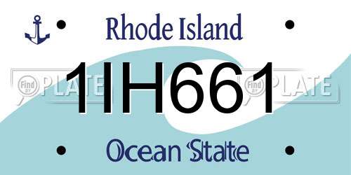 1IH661 Rhode Island License Plate