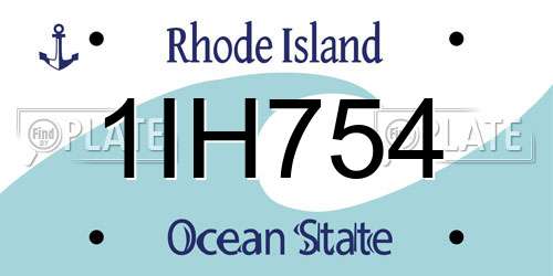 1IH754 Rhode Island License Plate