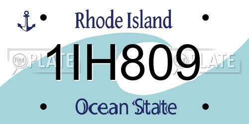 1IH809 Rhode Island License Plate