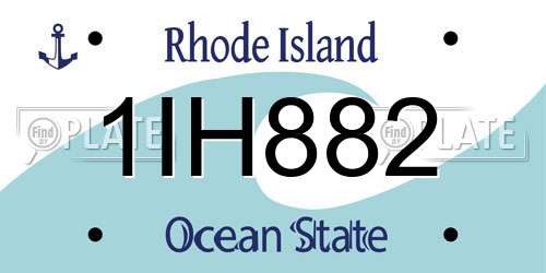 1IH882 Rhode Island License Plate