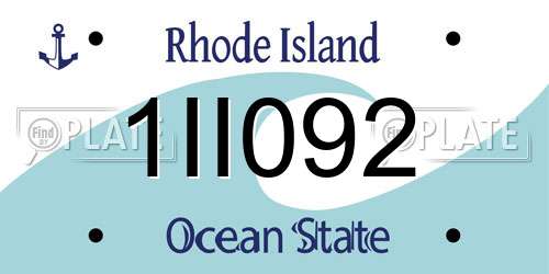 1II092 Rhode Island License Plate