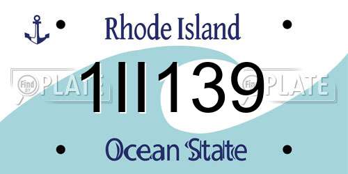 1II139 Rhode Island License Plate