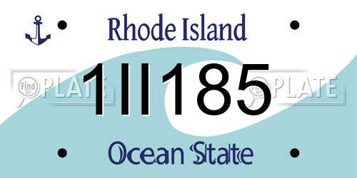 1II185 Rhode Island License Plate