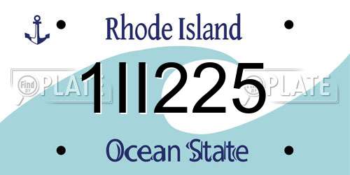 1II225 Rhode Island License Plate