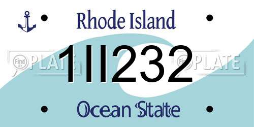 1II232 Rhode Island License Plate