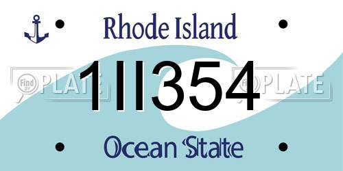 1II354 Rhode Island License Plate