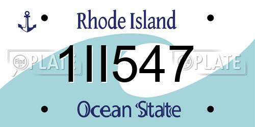 1II547 Rhode Island License Plate