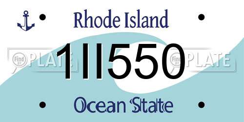1II550 Rhode Island License Plate