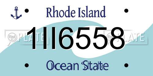 1II6558 Rhode Island License Plate