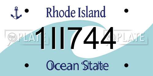 1II744 Rhode Island License Plate