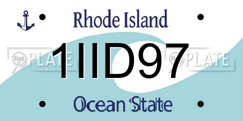1IID97 Rhode Island License Plate