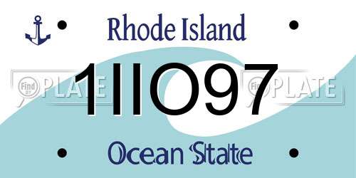 1IIO97 Rhode Island License Plate