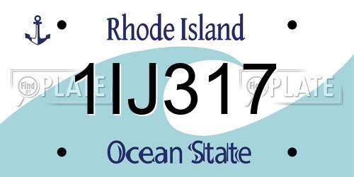 1IJ317 Rhode Island License Plate