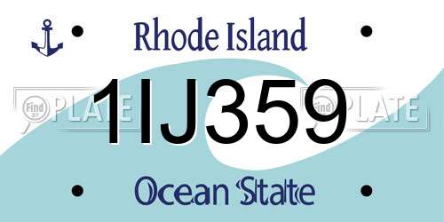 1IJ359 Rhode Island License Plate